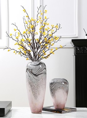 水墨画玻璃花瓶艺术摆件