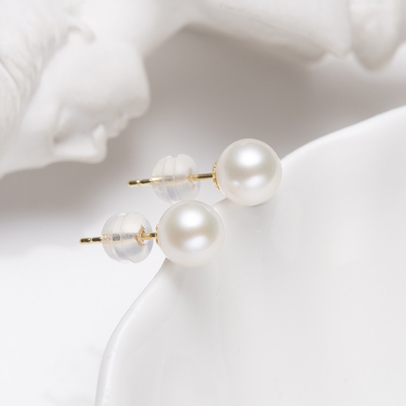 Audrey Pearl18K金淡水珍珠耳饰6.5mm V201-D472,淘宝优惠券,粉丝福利购,淘宝优惠卷