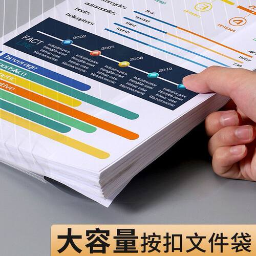 100个加厚塑料按扣文件袋透明a4档案资料文具袋学生收纳袋资料袋 - 图0