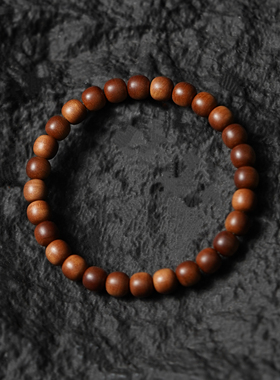 云端系列迈索尔老山檀香手串黑肉沉水横纹老料精工老型男女单圈