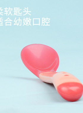 母婴用品 儿童感温勺子小宝宝硅胶软胶汤勺喂药器 婴儿碗勺子餐具