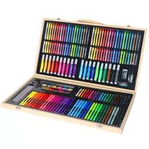 2023 new 180 new wood box children painting suit children students watercolor pen cover box fine art drawing stationery