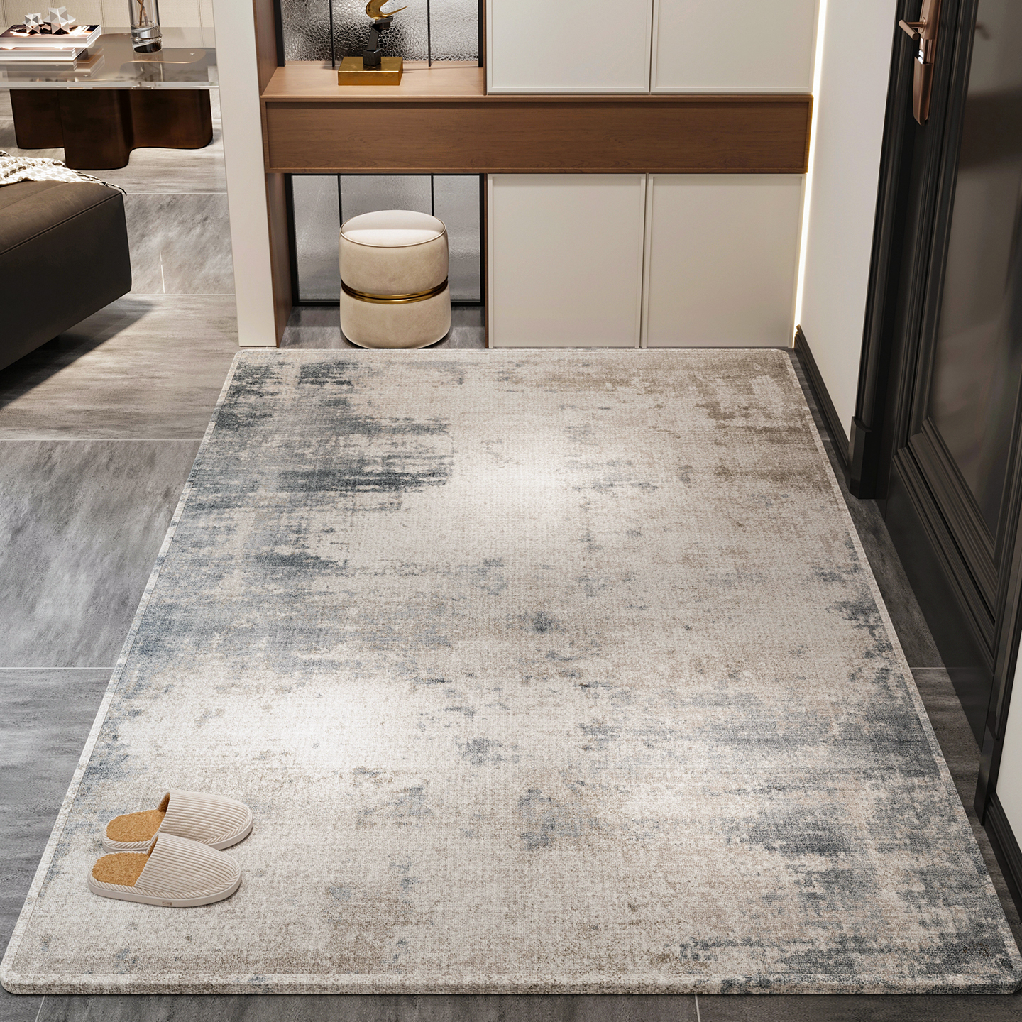 高级感入户门垫地毯室内玄关可裁剪地垫进门口家用踩脚垫防滑蹭土 - 图0