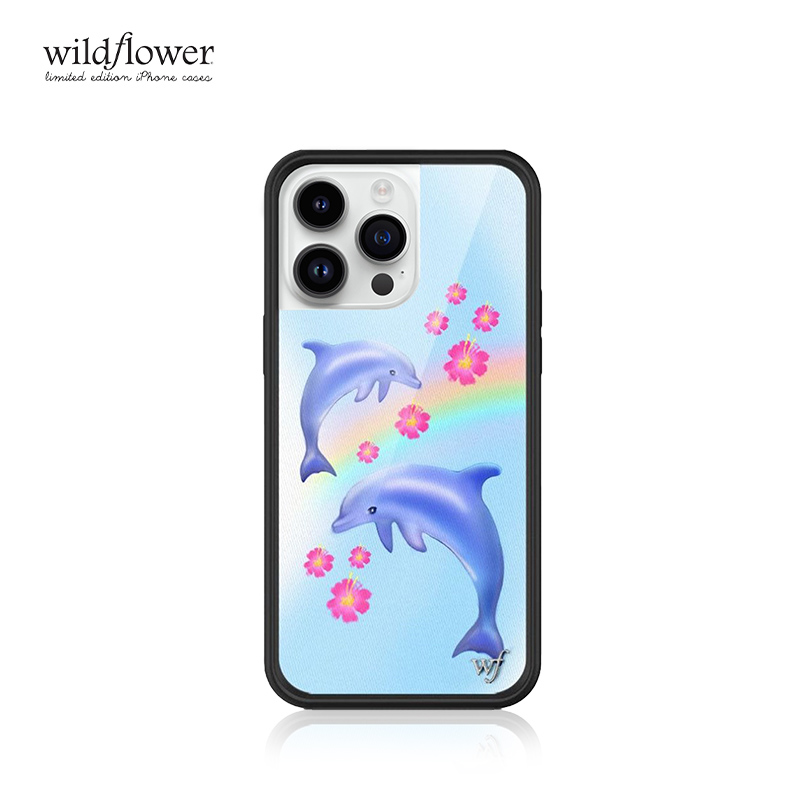 Wildflower海豚之恋手机壳Dolphin Love适用苹果iPhone14/13/Pro/Max硬壳全包硅胶防摔保护套欧美ins个性wf - 图3