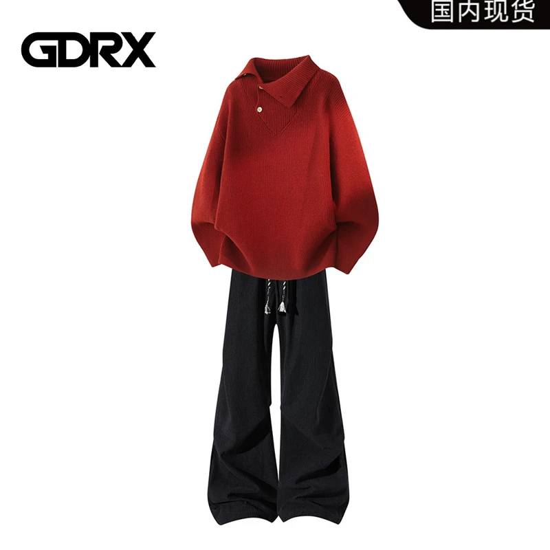 GDRX美式轻奢男装毛衣套装2025冬季新款潮流针织衫休闲两件套男,淘宝优惠券,粉丝福利购,淘宝优惠卷