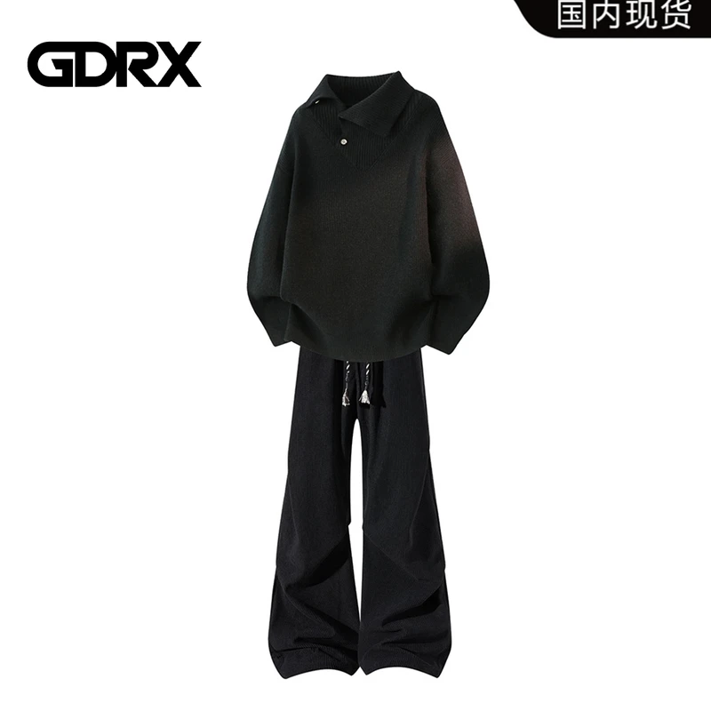 GDRX美式轻奢男装毛衣套装2025冬季新款潮流针织衫休闲两件套男,淘宝优惠券,粉丝福利购,淘宝优惠卷