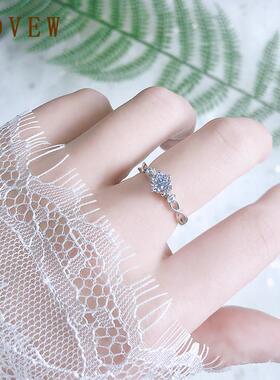 莫桑石情侣对戒纯银一对戒指女一克拉订婚钻戒情侣款结婚求婚婚戒