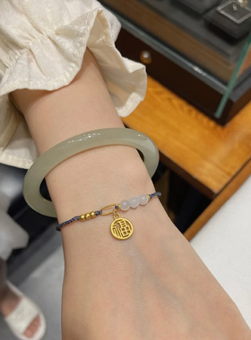 和田玉手镯女青白玉年轻款细圆条叮当镯青海晴水少女玉镯子美人条