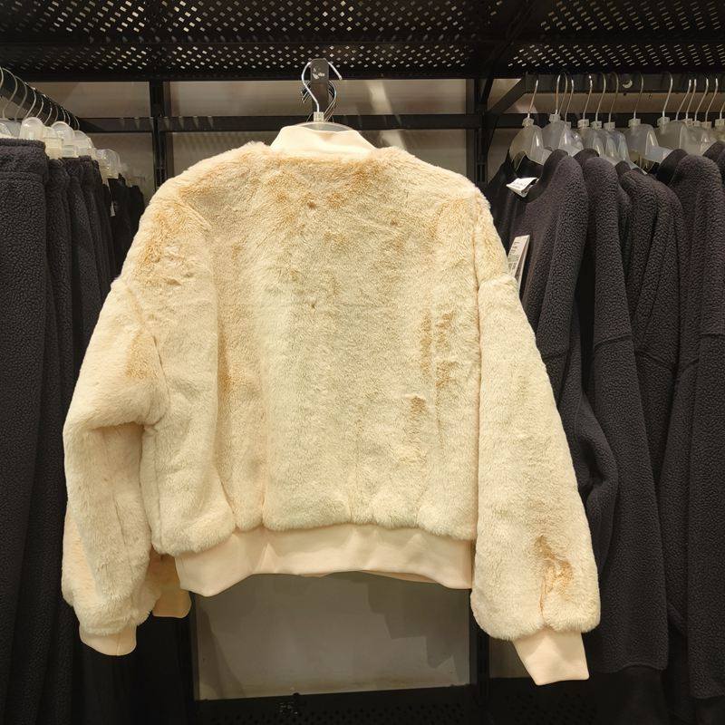 耐克Nike女冬季短款人造皮毛立领双面穿保暖毛绒宽松休闲夹克外套,淘宝优惠券,粉丝福利购,淘宝优惠卷