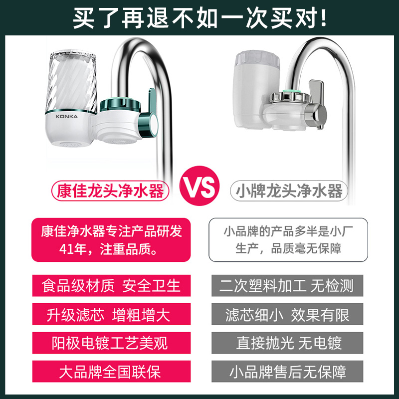 康佳净水器水龙头过滤器厨房自来水净化陶瓷滤芯非直饮前置滤水器