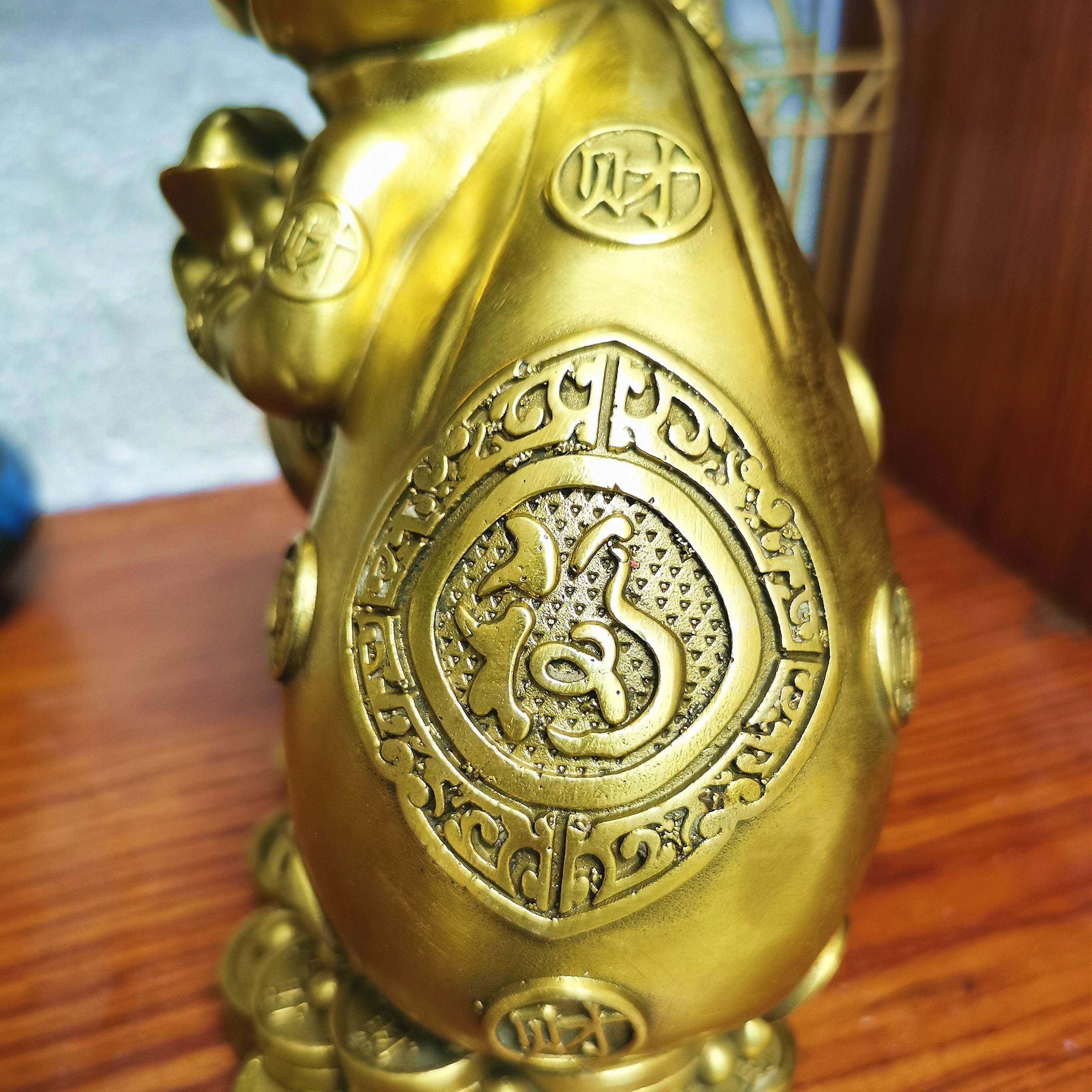 纯铜子摆件水猴吉祥物 十二生猴摆设铜猴猴肖摆件风背LWN钱袋猴