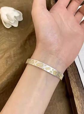 招财猫纯银手镯女S999足银礼物