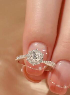 莫桑石戒指女s925纯银