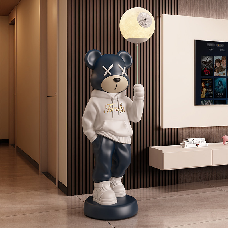 创意暴力熊客厅大型落地摆件电视柜沙发旁玄关氛围灯乔迁新居礼品,淘宝优惠券,粉丝福利购,淘宝优惠卷