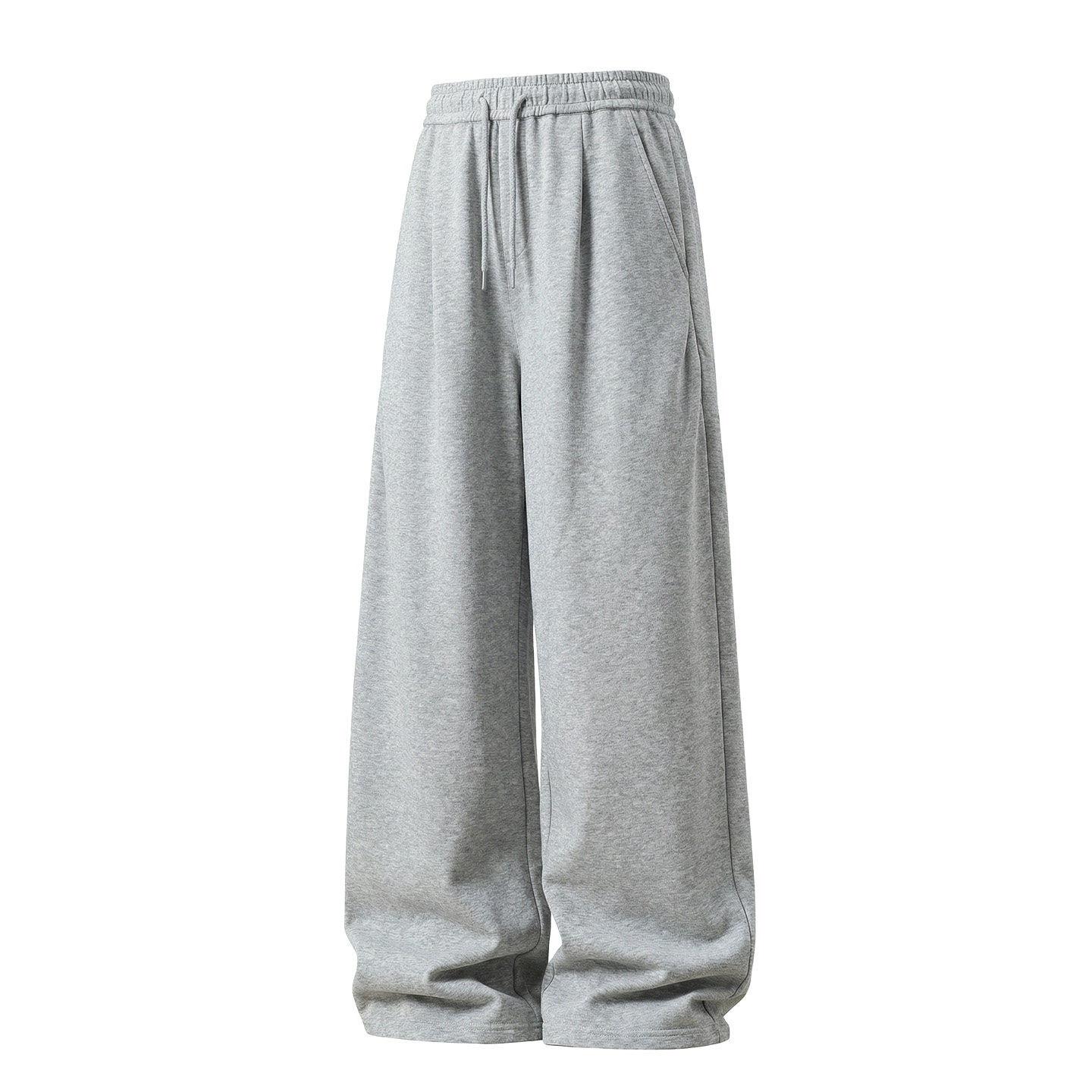 OFF-UP 简约风灰色阔腿裤男宽松垂感休闲裤运动直筒长裤,淘宝优惠券,粉丝福利购,淘宝优惠卷