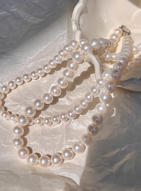 法式复古巴洛克珍珠豆豆项链女气
