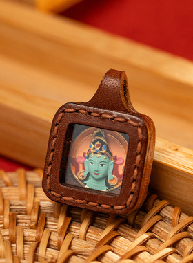 唐卡手绘黄财前世今生扎基拉姆绿