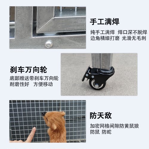 大牛室外镀锌鸡笼户外加厚耐用防雨防黄鼠狼养殖兔子鸭鸽子笼大号 - 图0