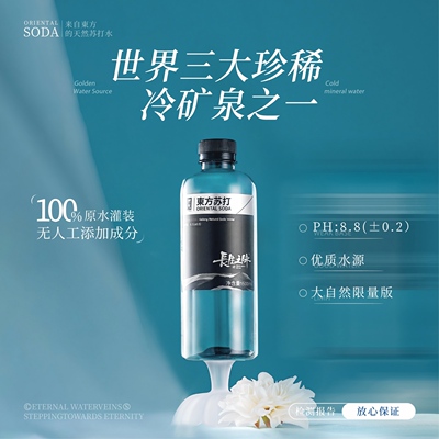 长生之脉克东天然苏打水整箱无糖弱碱性饮用