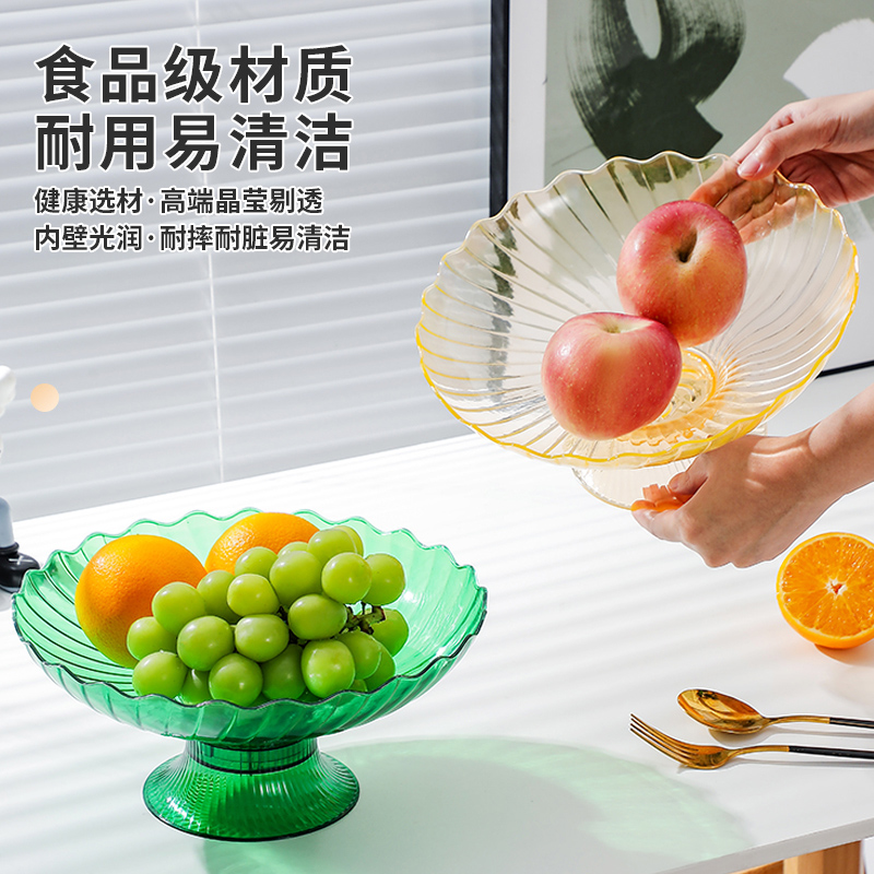 水果盘家用客厅茶几2024新款高颜值现代轻奢风沥水托盘网红干果盘