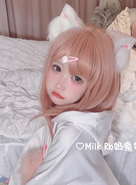 奶兔姬*纯爱小猫/ 粉白猫耳cos漫展二次元Lolita猫娘手作兽耳发夹