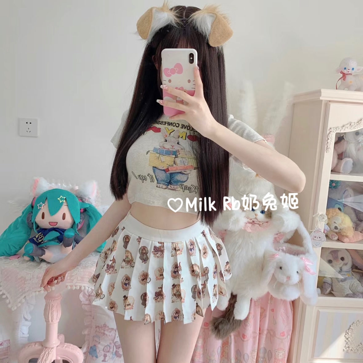 奶兔姬*呆萌修勾/ 毛绒犬耳朵仿真Lolita头饰cosplay可爱兽耳发箍 - 图3