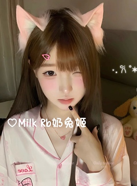 奶兔姬*樱粉小猫/ 手作粉白猫耳发箍软萌可爱兽耳Lolita女仆漫展