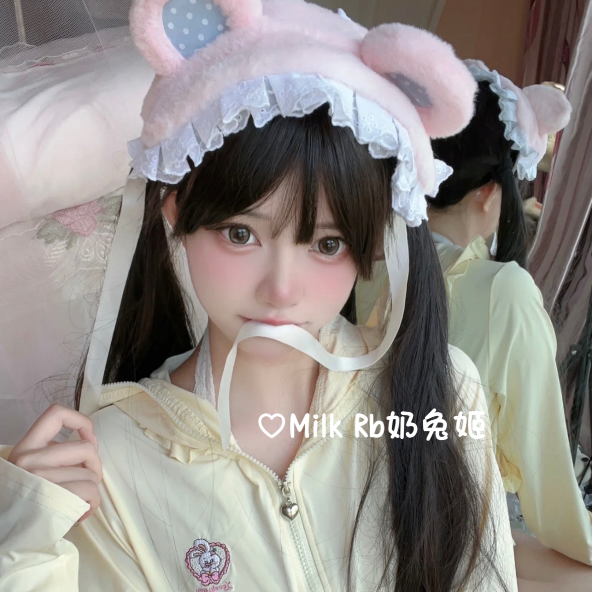 奶兔姬*糖果小熊/ Lolita少女头饰熊耳漫展蝴蝶结兽耳KC蕾丝发带-图0