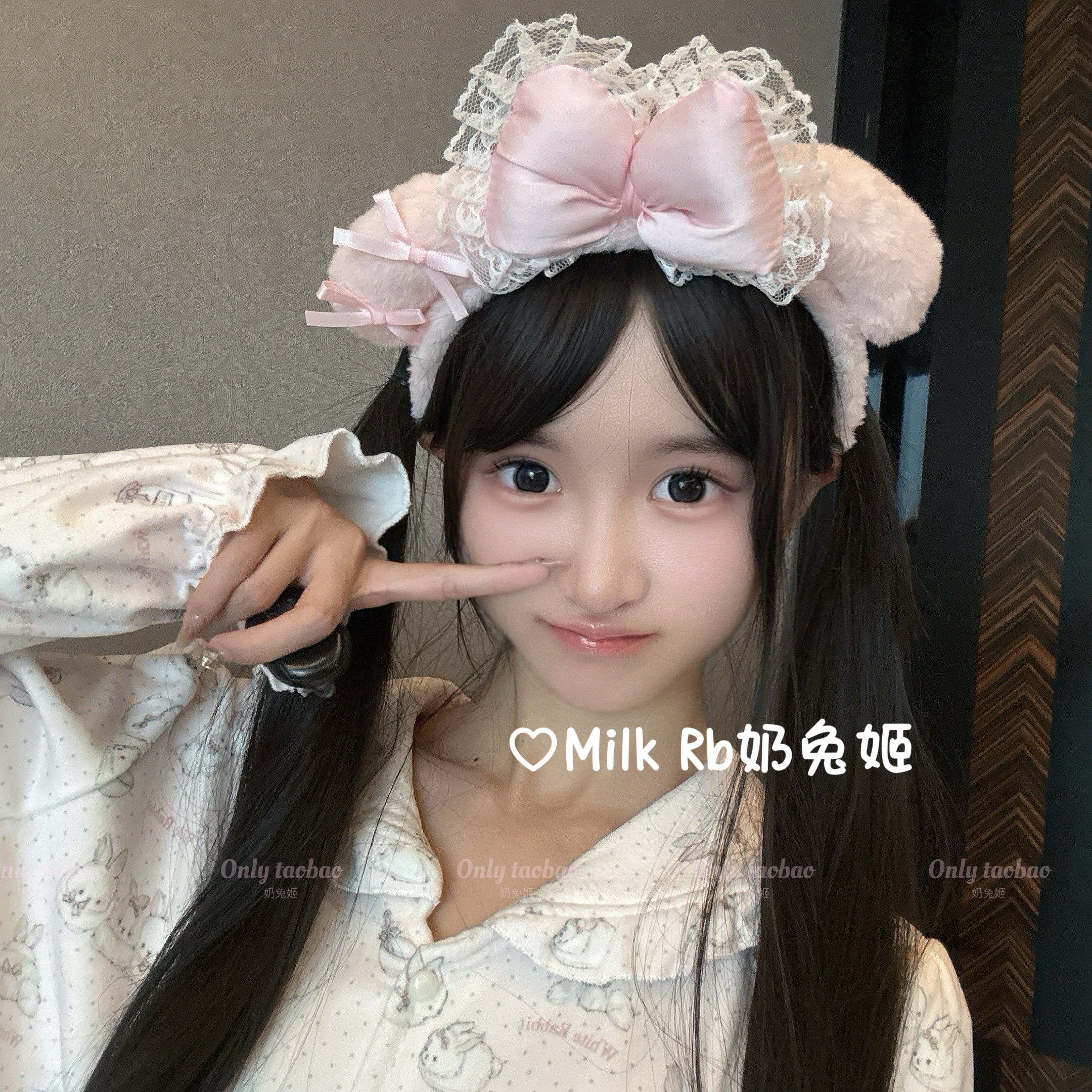 奶兔姬*芙蕾小美/ 可爱美乐蒂发箍蝴蝶结头饰毛绒萌洗脸发箍拍照,淘宝优惠券,粉丝福利购,淘宝优惠卷