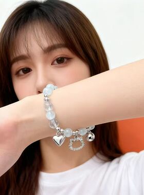 新款仿猫眼石手工串珠叮当手链女闺蜜ins风可爱新颖百搭手串