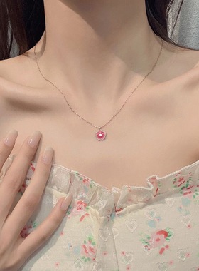 小桃花项链女温柔桃花运仙气