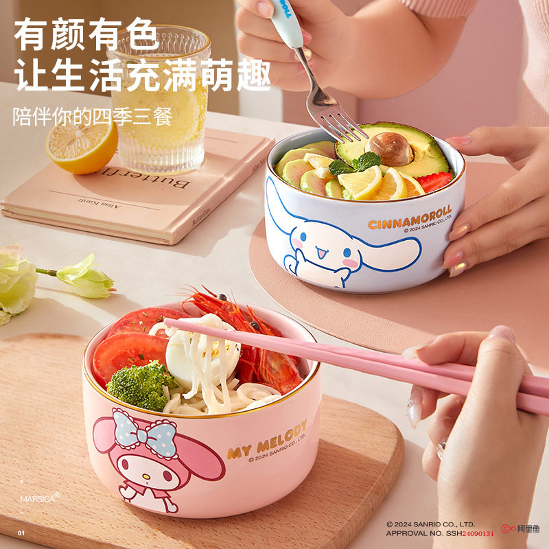 三丽鸥面碗家用大号高级感陶瓷特别好看的吃螺蛳粉碗可爱汤碗单个