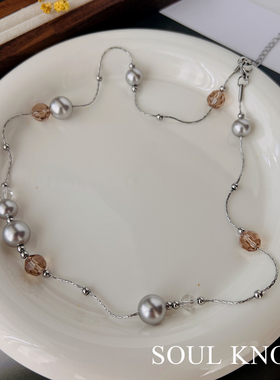 满天星真多麻水晶小米珠珍珠项链