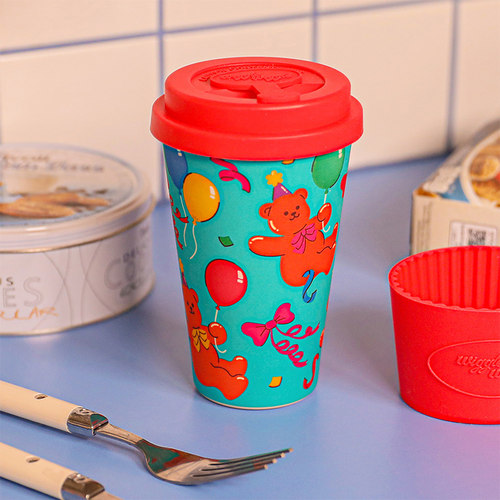 wiggle wiggle水杯办公室带盖颜值吸管竹粉杯子咖啡随手杯可降解 - 图3