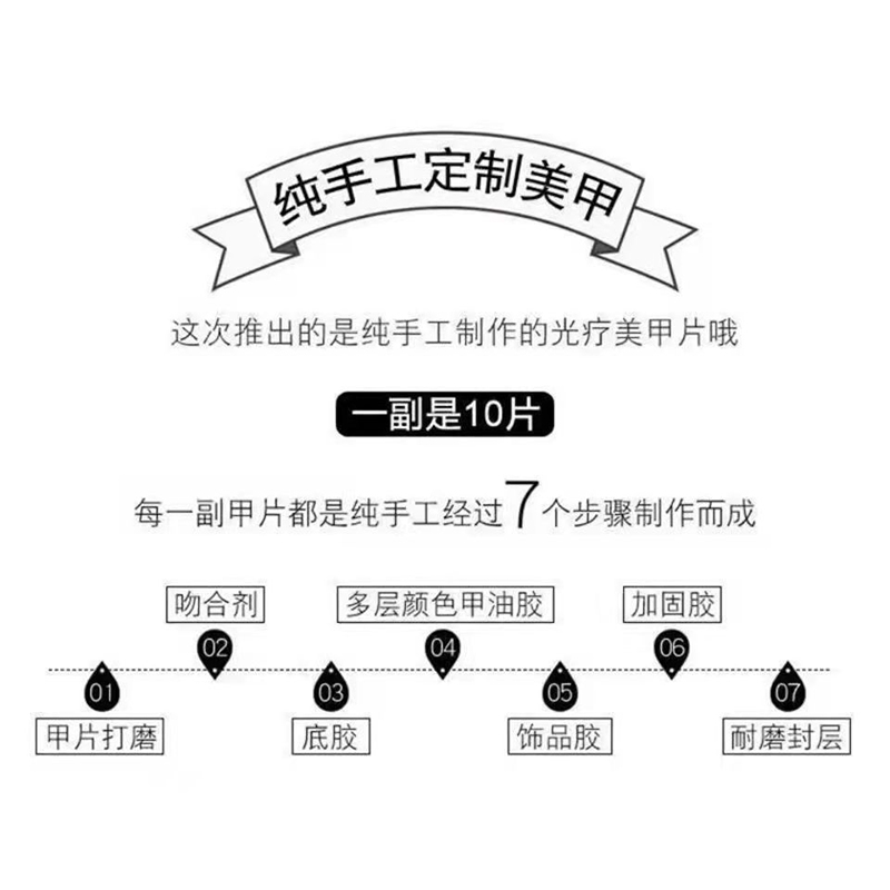 甜甜家纯手工穿戴甲多巴胺奶油风香草冰淇淋短款极光腮红可拆卸 - 图2