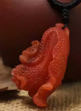 南红玛瑙白菜挂件项坠情侣款