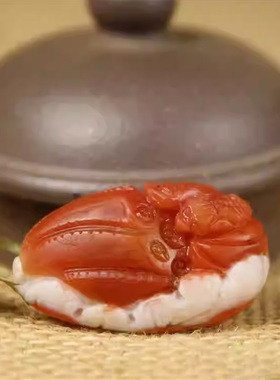 保山南红玛瑙蝙蝠莲蓬挂件