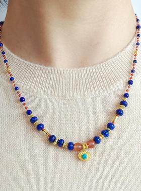 青金石南红项链节日礼物设计师款