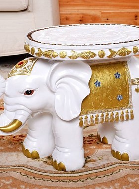 装饰品实木象凳子仿木坐凳欧式家具板凳大象奢华穿鞋凳招财门口凳