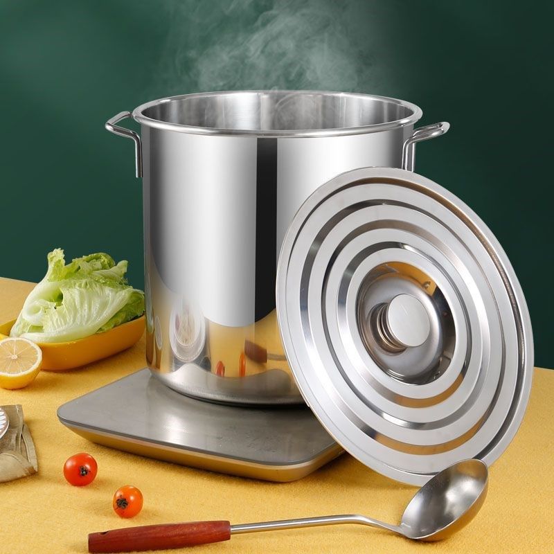 特厚304不锈钢桶商用卤水桶大容量高锅带盖子汤锅装米桶储水桶油,淘宝优惠券,粉丝福利购,淘宝优惠卷