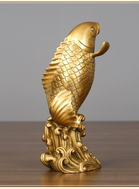 紫铜黄铜鱼跃龙门锦鲤摆件