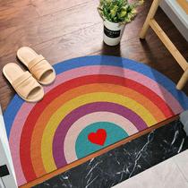 Rainbow semi-circular silk ring in door footbed Entrance Door Rub Soil Anti-Slip Ground Floor Mat Bathroom Kitchen Door foot pad New