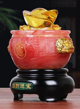 招财聚宝盆摆件家居客厅酒柜装饰品店铺开业送礼品收银台工艺品