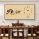 New Chinese style silent electronic perpetual calendar decorative painting wall clock