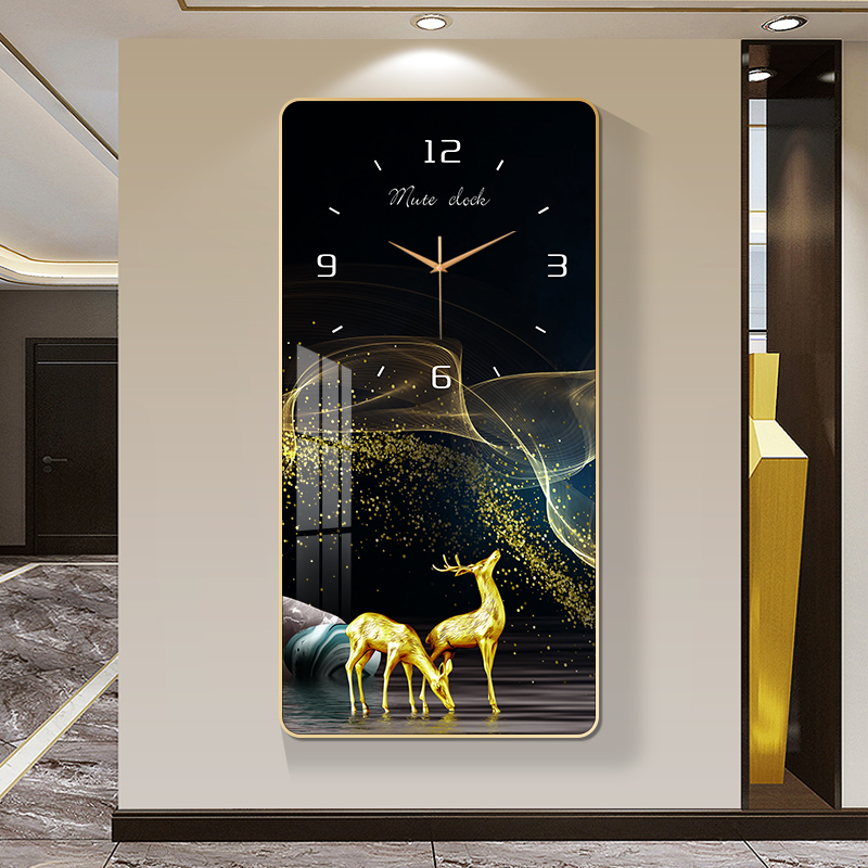 新款玄关装饰画挂钟现代钟表挂钟客厅时尚2025餐厅表挂墙静音时钟 - 图2