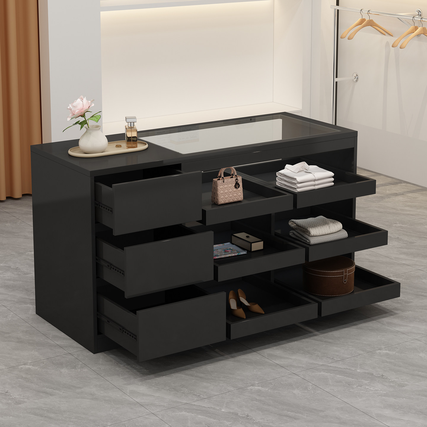 服装店中岛展示台女装店流水台装饰柜台饰品摆件陈列储物柜吧台桌,淘宝优惠券,粉丝福利购,淘宝优惠卷