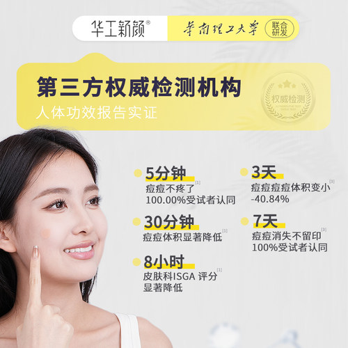 华工新颜微晶痘痘贴可溶性祛痘贴急救青春痘粉刺隐形直播1 - 图2