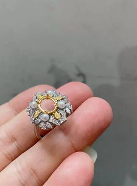 2025戒指空托椭圆形6*8mm精工女豪华气质通用百搭DIY手作配件材料