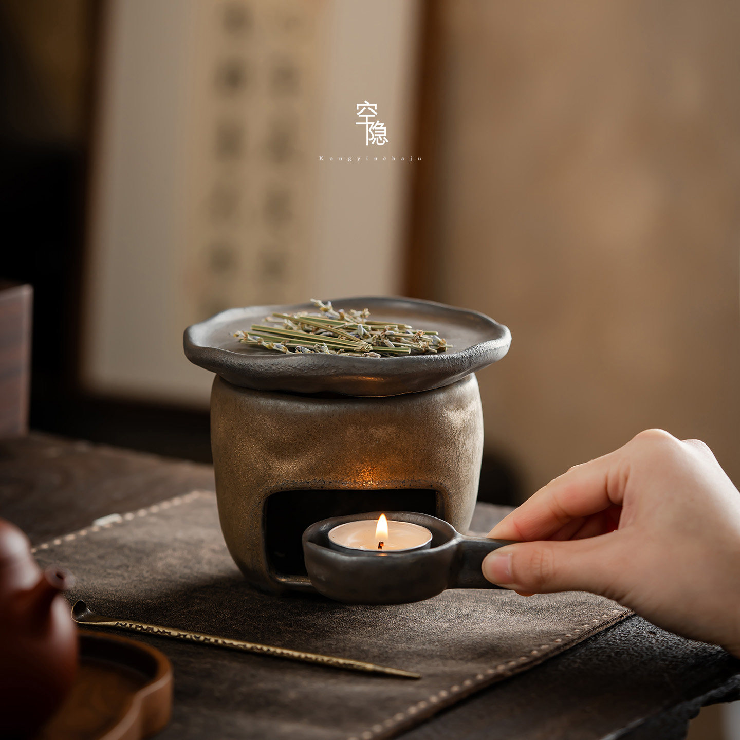 空隐复古陶瓷加热煮茶炉香薰炉家用茶艺炉子香料燃烧器蜡烛加热器,淘宝优惠券,粉丝福利购,淘宝优惠卷