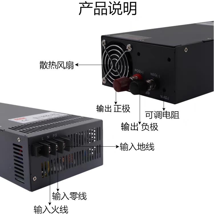 1000W大功率S-1200/1500/2000W直流明伟24V12V36V48V工业开关电源 - 图0